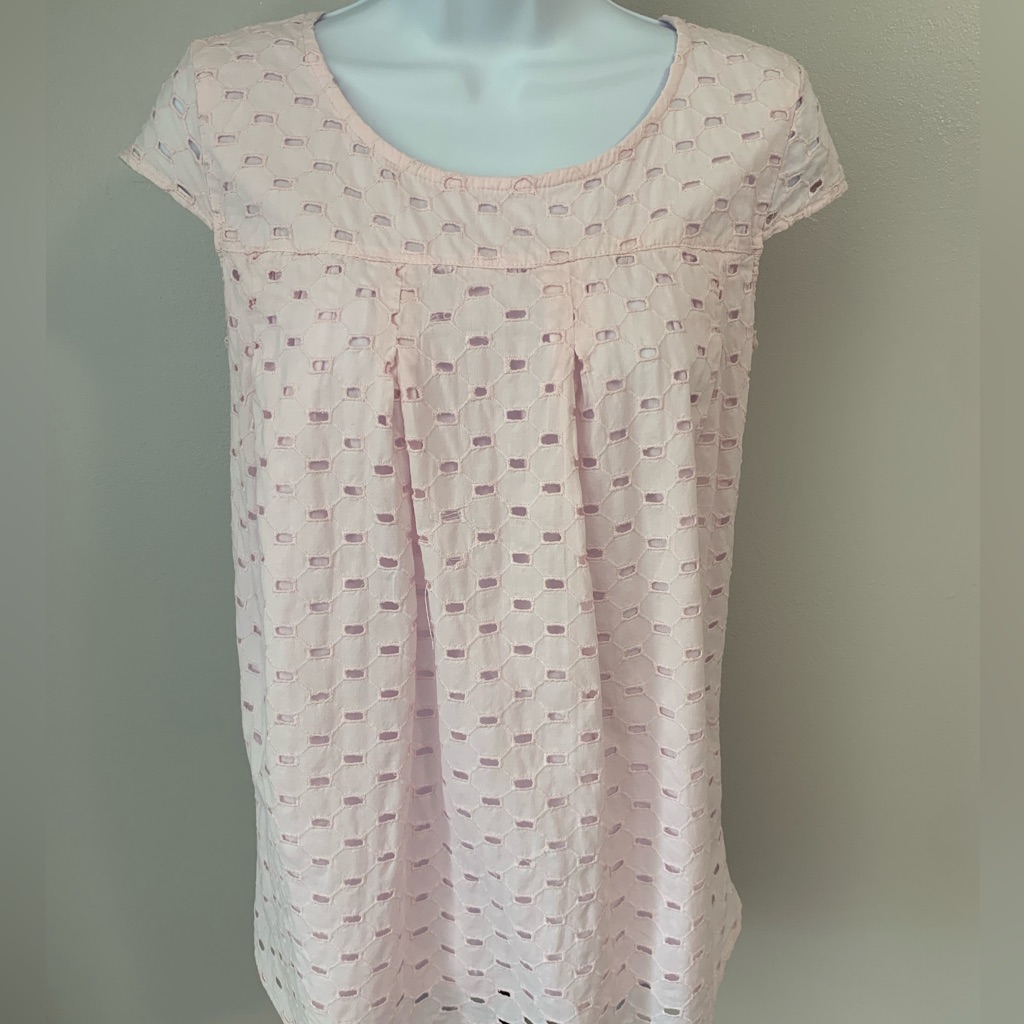 A.N.A Pink Eyelet Top